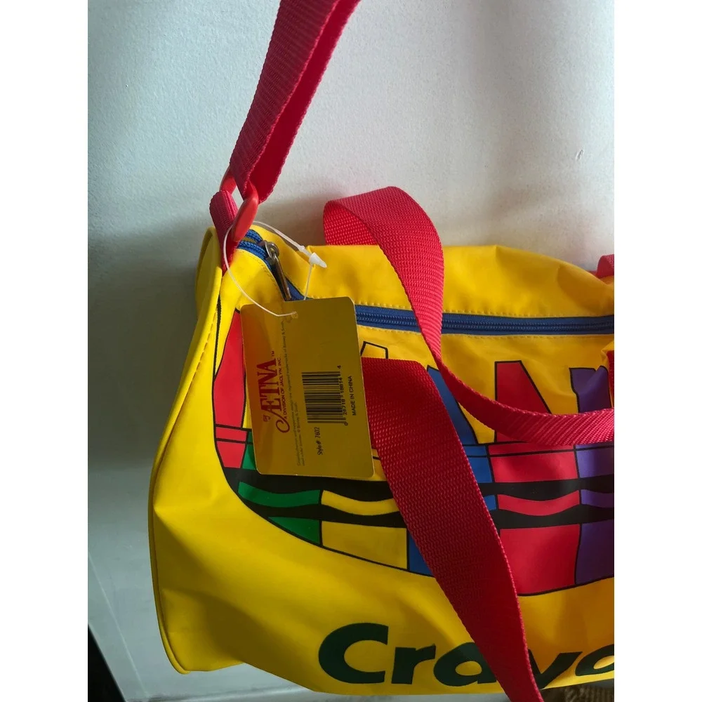 Vintage Crayola Carryalong Bag by Aetna NOS New With Tags Yellow Rainbow School